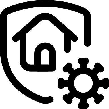 Quarantine House with Shield (Covid Icons) Free Open-Source SVG Icon (Covid Icons)