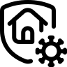 Quarantine House with Shield (Covid Icons) Free Open-Source SVG Icon