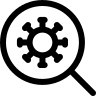 Virus Lab Research with Magnifier (Covid Icons) Free Open-Source SVG Icon