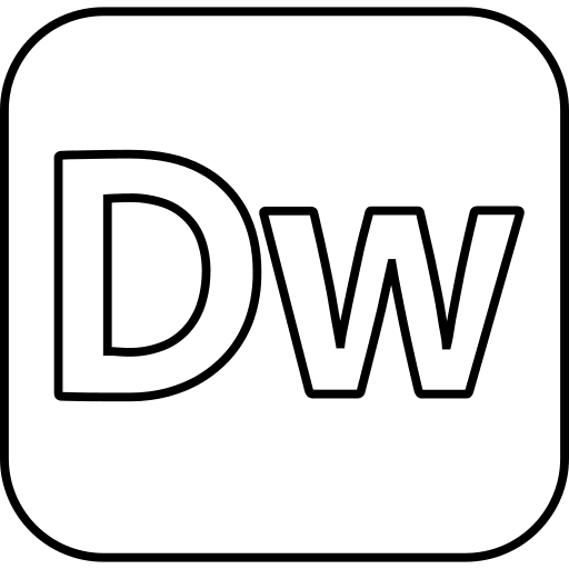 Adobe Dreamweaver Web Development Tool Free Open-Source SVG Icon (Devicon Line)