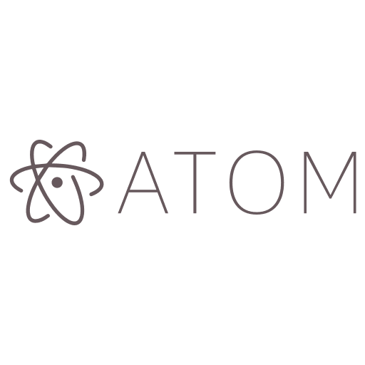 Atom Wordmark Logo Free Open-Source SVG Icon (Devicon Original)