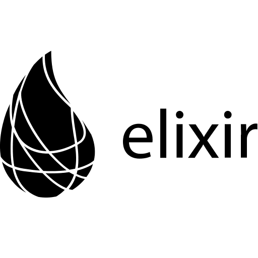 Elixir Programming Language Wordmark Free Open-Source SVG Icon (Devicon Plain)