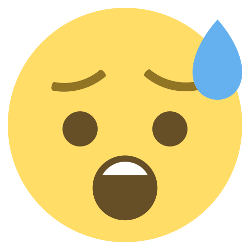 Anxious Face with Sweat (Colored) Free Open-Source SVG Icon (Emoji One (Colored))