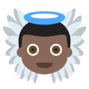 Dark Skin Tone Baby Angel (Colored) Free Open-Source SVG Icon