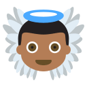 Medium Dark Skin Tone Baby Angel (Colored) Free Open-Source SVG Icon