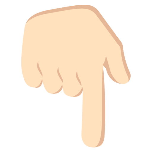 Backhand Index Finger Pointing Down (Light Skin Tone) Free Open-Source SVG Icon (Emoji One (Colored))