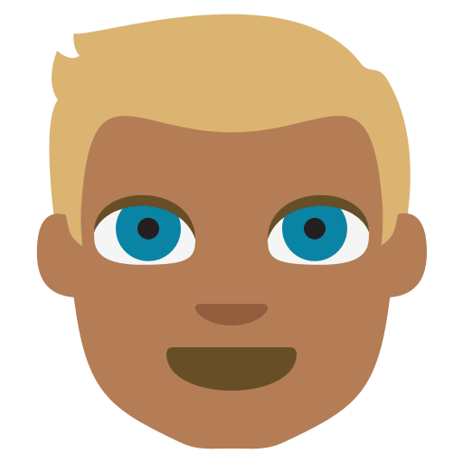 Medium Dark Skin Tone Blond-Haired Person (Colored) Free Open-Source SVG Icon (Emoji One (Colored))