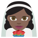 Bride with Veil (Dark Skin Tone) Free Open-Source SVG Icon