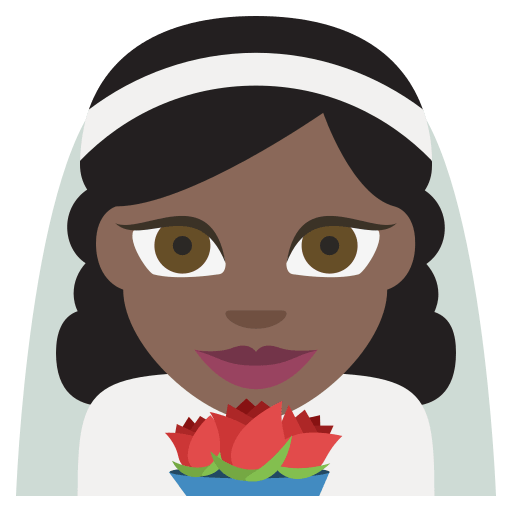 Bride with Veil (Dark Skin Tone) Free Open-Source SVG Icon (Emoji One (Colored))