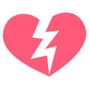 Broken Heart Symbol (Colored) Free Open-Source SVG Icon