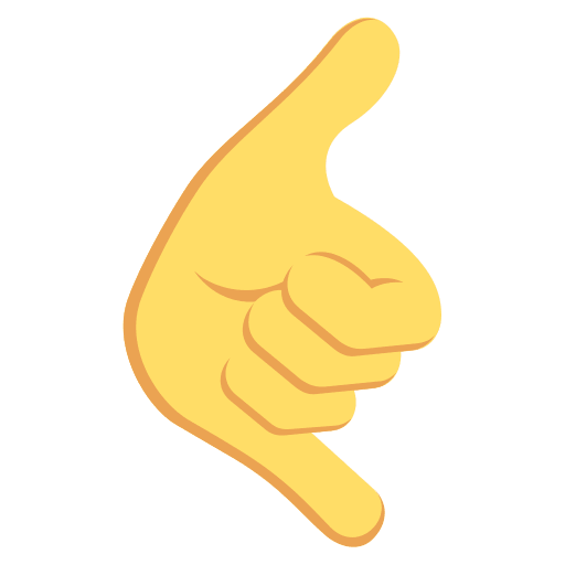 Call Me Hand Gesture (Colored) Free Open-Source SVG Icon (Emoji One (Colored))