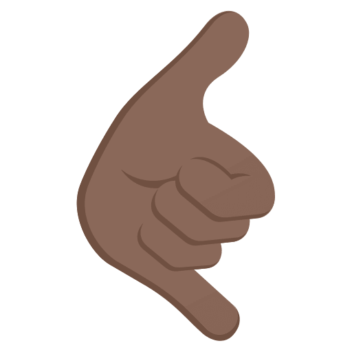 Call Me Hand Gesture (Dark Skin Tone) Free Open-Source SVG Icon (Emoji One (Colored))