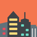 Cityscape at Dusk (Colored) Free Open-Source SVG Icon