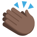 Clapping Hands with Dark Skin Tone (Colored) Free Open-Source SVG Icon