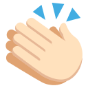 Clapping Hands - Light Skin Tone (Colored) Free Open-Source SVG Icon