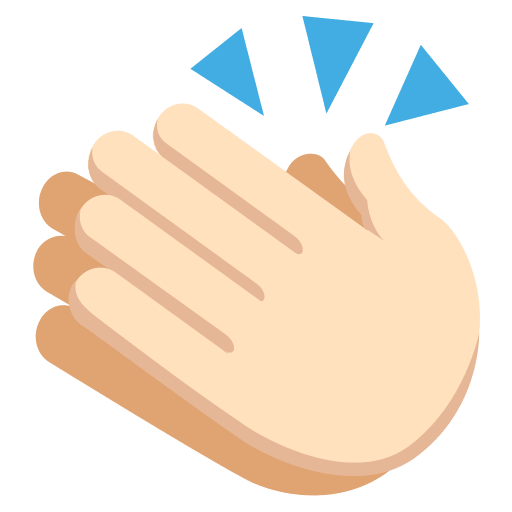 Clapping Hands - Light Skin Tone (Colored) Free Open-Source SVG Icon (Emoji One (Colored))