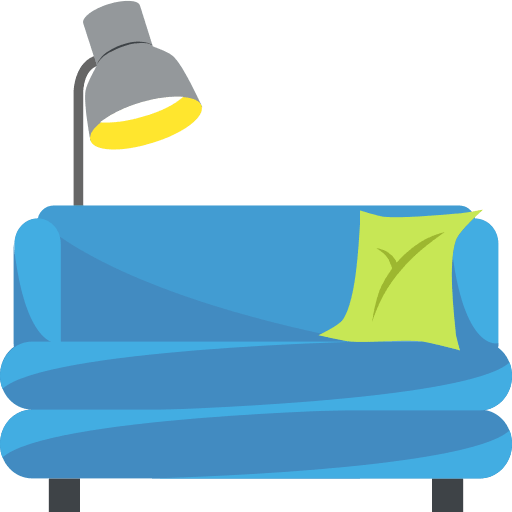 Couch and Lamp Living Room Decor (Colored) Free Open-Source SVG Icon (Emoji One (Colored))