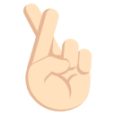 Crossed Fingers Gesture with Light Skin Tone (Colored) Free Open-Source SVG Icon