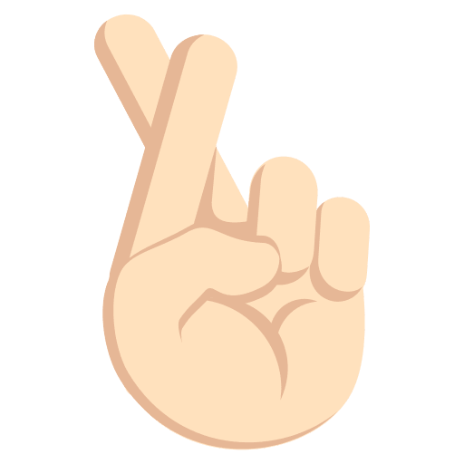 Crossed Fingers Gesture with Light Skin Tone (Colored) Free Open-Source SVG Icon (Emoji One (Colored))