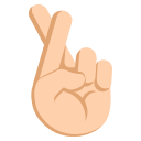 Crossed Fingers Gesture with Medium Light Skin Tone (Colored) Free Open-Source SVG Icon