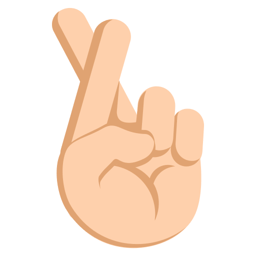 Crossed Fingers Gesture with Medium Light Skin Tone (Colored) Free Open-Source SVG Icon (Emoji One (Colored))