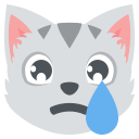 Crying Cat Face (Colored) Free Open-Source SVG Icon