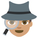 Detective with Medium Skin Tone (Colored) Free Open-Source SVG Icon