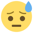 Downcast Face with Sweat Emoji (Colored) Free Open-Source SVG Icon