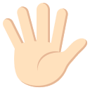 Light Skin Tone Hand with Fingers Splayed (Colored) Free Open-Source SVG Icon