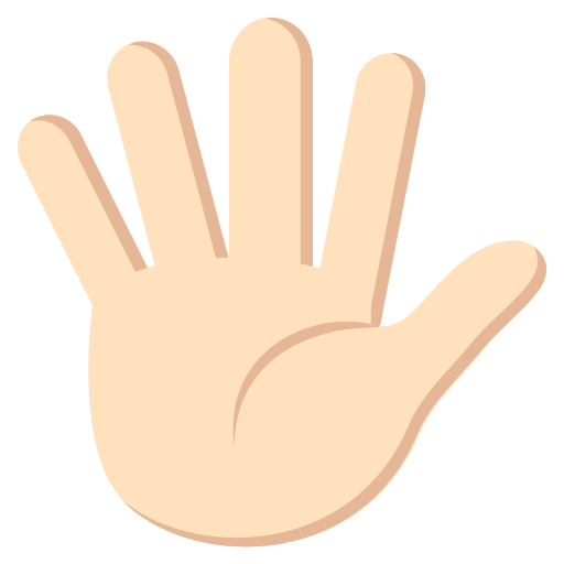 Light Skin Tone Hand with Fingers Splayed (Colored) Free Open-Source SVG Icon (Emoji One (Colored))