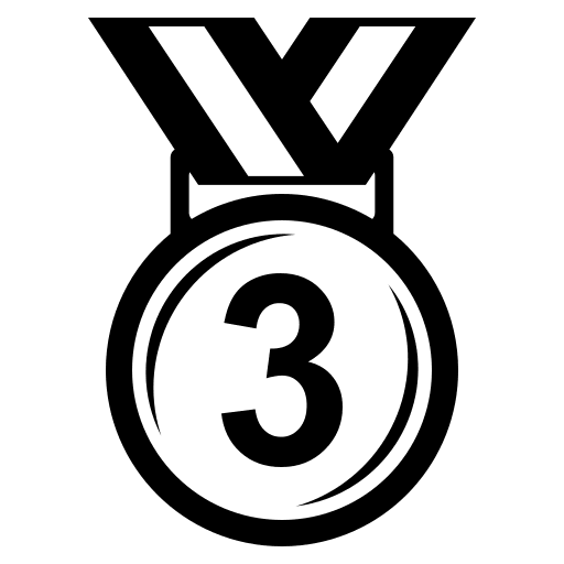 3rd Place Medal (Monotone) Free Open-Source SVG Icon (Emoji One (Monotone))