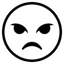 Angry Face Emoji (Monotone) Free Open-Source SVG Icon