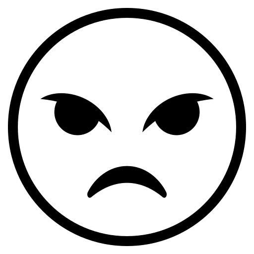 Angry Face Emoji (Monotone) Free Open-Source SVG Icon (Emoji One (Monotone))