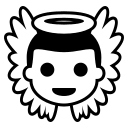 Baby Angel Character (Monotone) Free Open-Source SVG Icon