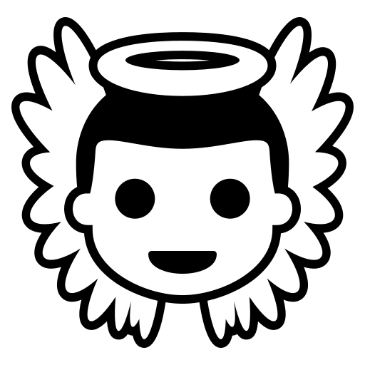 Baby Angel Character (Monotone) Free Open-Source SVG Icon (Emoji One (Monotone))