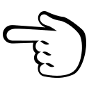 Backhand Index Finger Pointing Left (Monotone) Free Open-Source SVG Icon