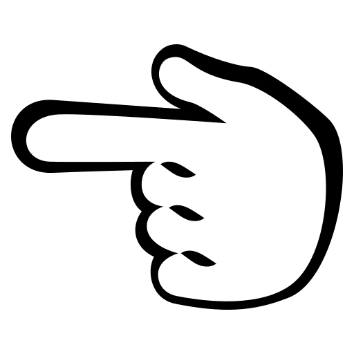 Backhand Index Finger Pointing Left (Monotone) Free Open-Source SVG Icon (Emoji One (Monotone))