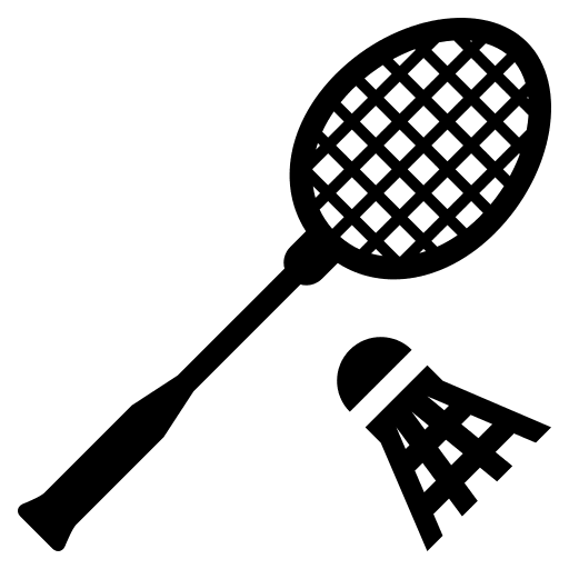 Badminton Sport Equipment (Monotone) Free Open-Source SVG Icon (Emoji One (Monotone))