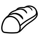 Baguette Bread Loaf (Monotone) Free Open-Source SVG Icon