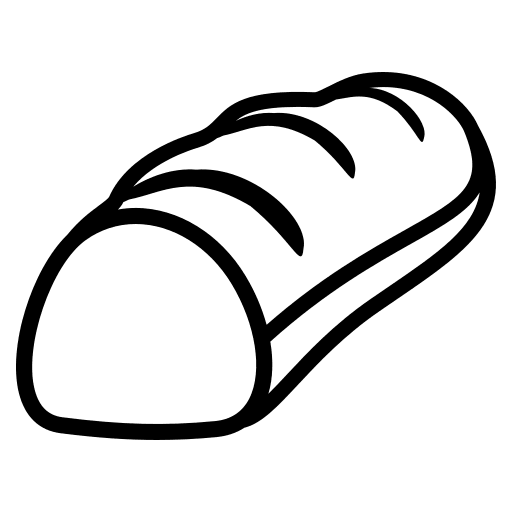 Baguette Bread Loaf (Monotone) Free Open-Source SVG Icon (Emoji One (Monotone))