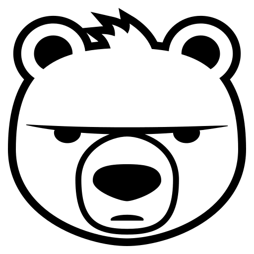 Bear Face Emoji (Monotone) Free Open-Source SVG Icon (Emoji One (Monotone))