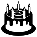 Birthday Cake (Monotone) Free Open-Source SVG Icon