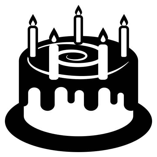 Birthday Cake (Monotone) Free Open-Source SVG Icon (Emoji One (Monotone))