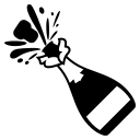 Bottle With Popping Cork (Monotone) Free Open-Source SVG Icon