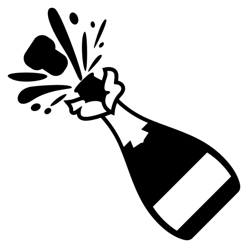 Bottle With Popping Cork (Monotone) Free Open-Source SVG Icon (Emoji One (Monotone))