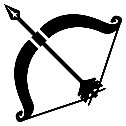 Bow and Arrow (Monotone) Free Open-Source SVG Icon (Emoji One (Monotone))