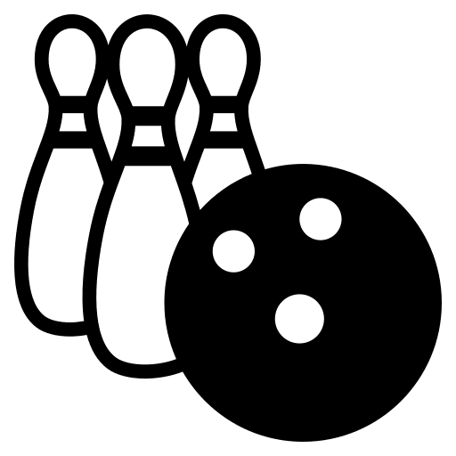 Bowling Game Free Open-Source SVG Icon (Emoji One (Monotone))