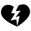 Broken Heart (Monotone) Free Open-Source SVG Icon