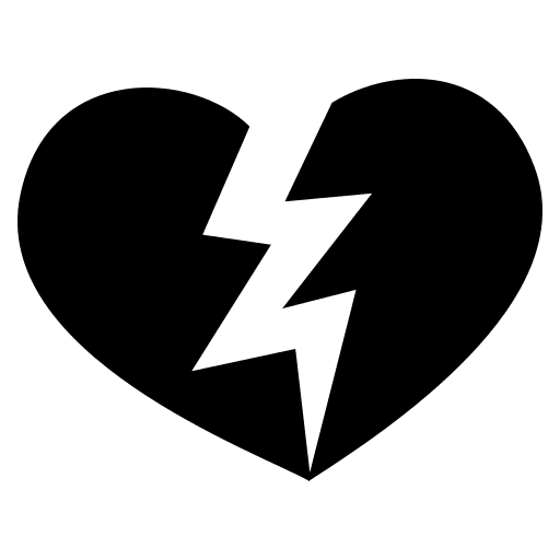 Broken Heart (Monotone) Free Open-Source SVG Icon (Emoji One (Monotone))