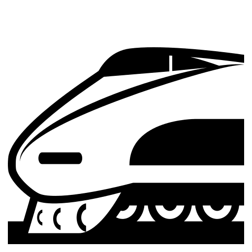 Bullet Train (Monotone) Free Open-Source SVG Icon (Emoji One (Monotone))